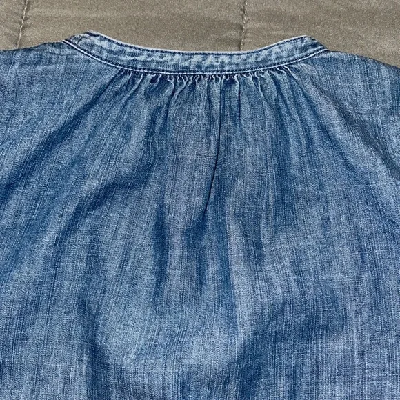MADEWELL Denim Tie-Sleeve Button down Shirt size XS Soft Denim 100% Cotton - Picture 11 of 16
